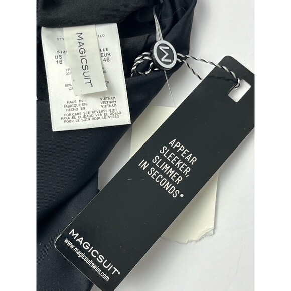 Miraclesuit Magicsuit Swim Bottom 16 XL High Waist Solid Black Ruched Sides‎ NWT - Picture 6 of 6